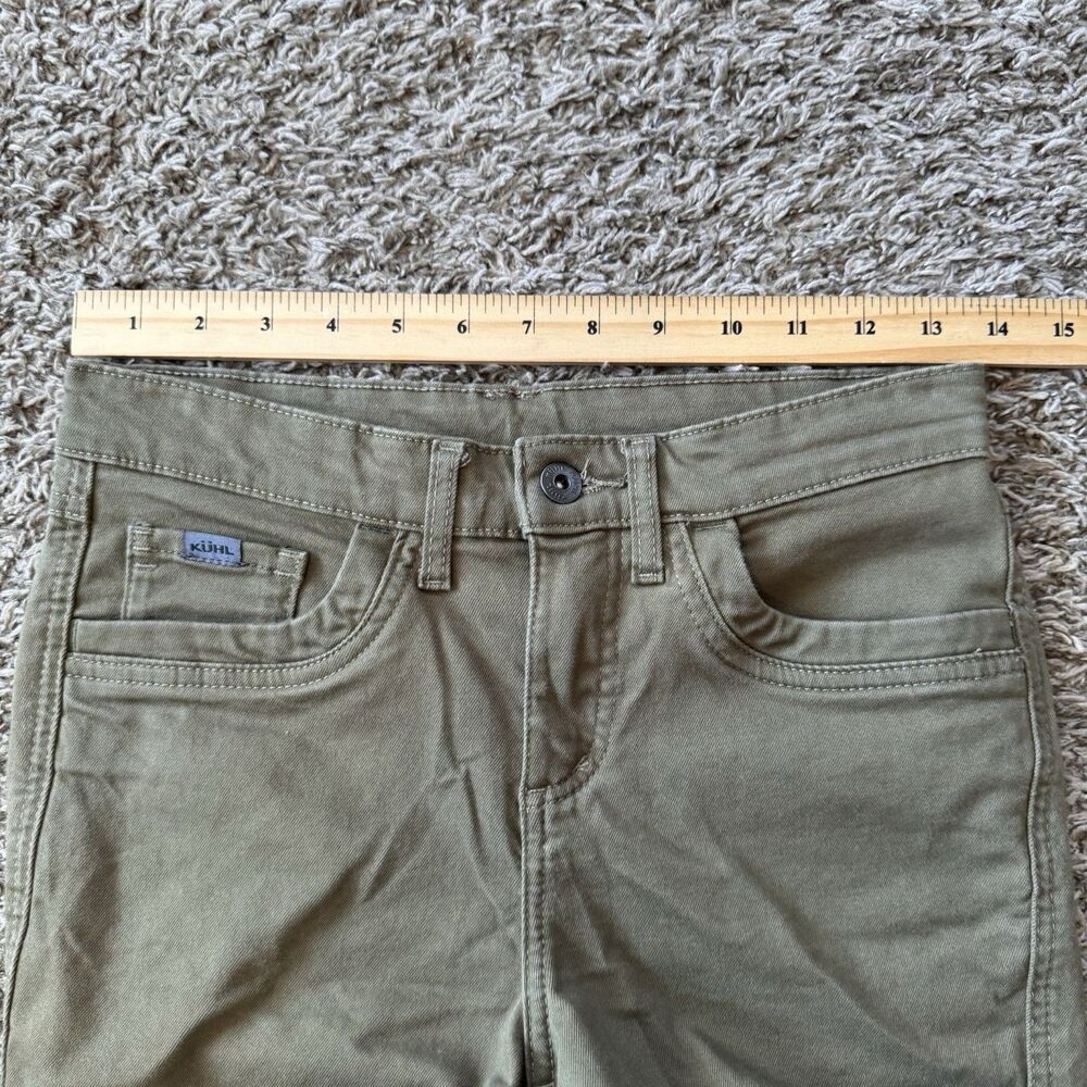 Kuhl Kontour Skinny Jeans Olive Green Women's 4 Reg Hiking Outdoors Tie Waist - Picture 11 of 13